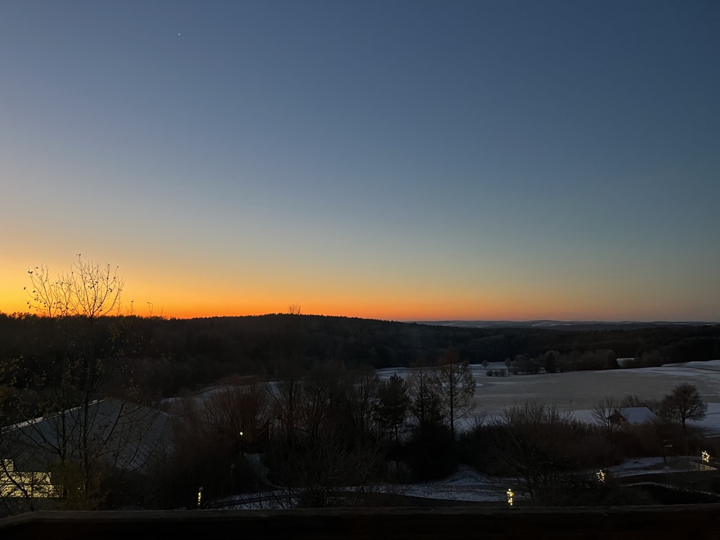 Sunrise as seen from the hotel room.