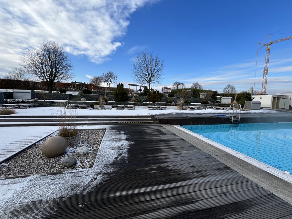View from the outdoor pools.